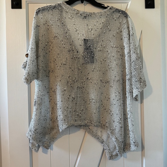 Mirror Image Women’s 1X Gypsy Boho Hippie Open Front Open Weave Sweater Cardigan - Picture 2 of 10